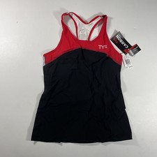 TYR Womens Carbon Tri Tank Top XL Black Red Pinstriped NWT MSPR 99.99