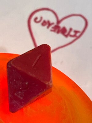 Vintage Mentzer d8 red uninked rpg ad&d dice 120823@