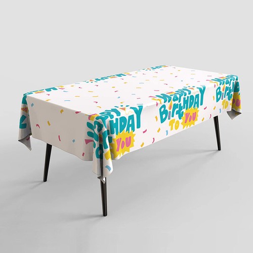 Plastic Table Cloth Birthday Festive Party Wipe PE Oil Waterproof Table Covers - Picture 12 of 13