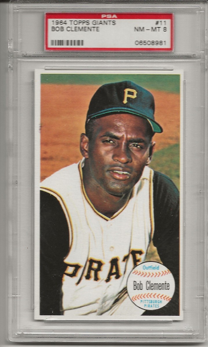 1964 TOPPS GIANTS #11 ROBERTO CLEMENTE, PSA 8 NM-MT, HOF