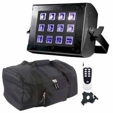 ADJ UV Flood 36 LED UV Blacklight Effect Fixture w RF Remote, Case  Clamp id...