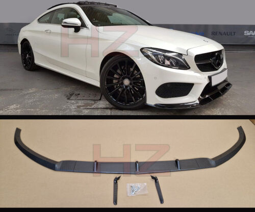 CARBON FRONT LIP SPLITTER SPOILER FOR 2015 MERCEDES C CLASS W205 C205 C63 AMG - Picture 1 of 8