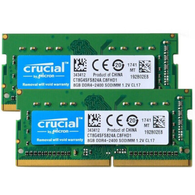 Crucial DDR4 16GB KIT 2 x 8GB 2400 MHz PC4-19200 SODIMM 260-Pin