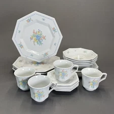 Fairfield Fine China Hampton Dinnerware Set 20 Pieces Service For 4 Octagonal