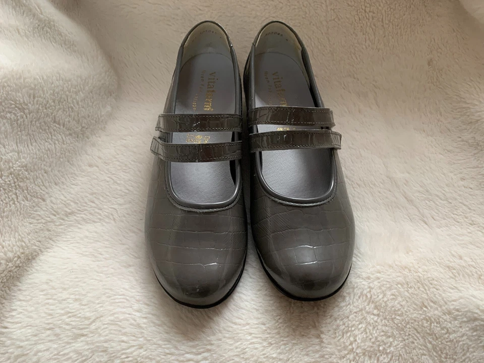 Vitaform * Ballerina Mary Jane * Gr. 41 * Lackleder grau * QVC - Bild 2 von 4