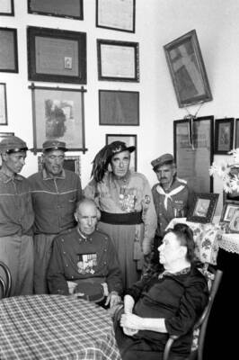 Giuseppe Garibaldi's daughter meeting some Italian Garibaldians Ca- Old Photo