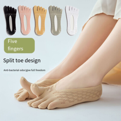 Paar Spitzen Damen Fünf Finger Zehensocken Füßlinge Ballerina