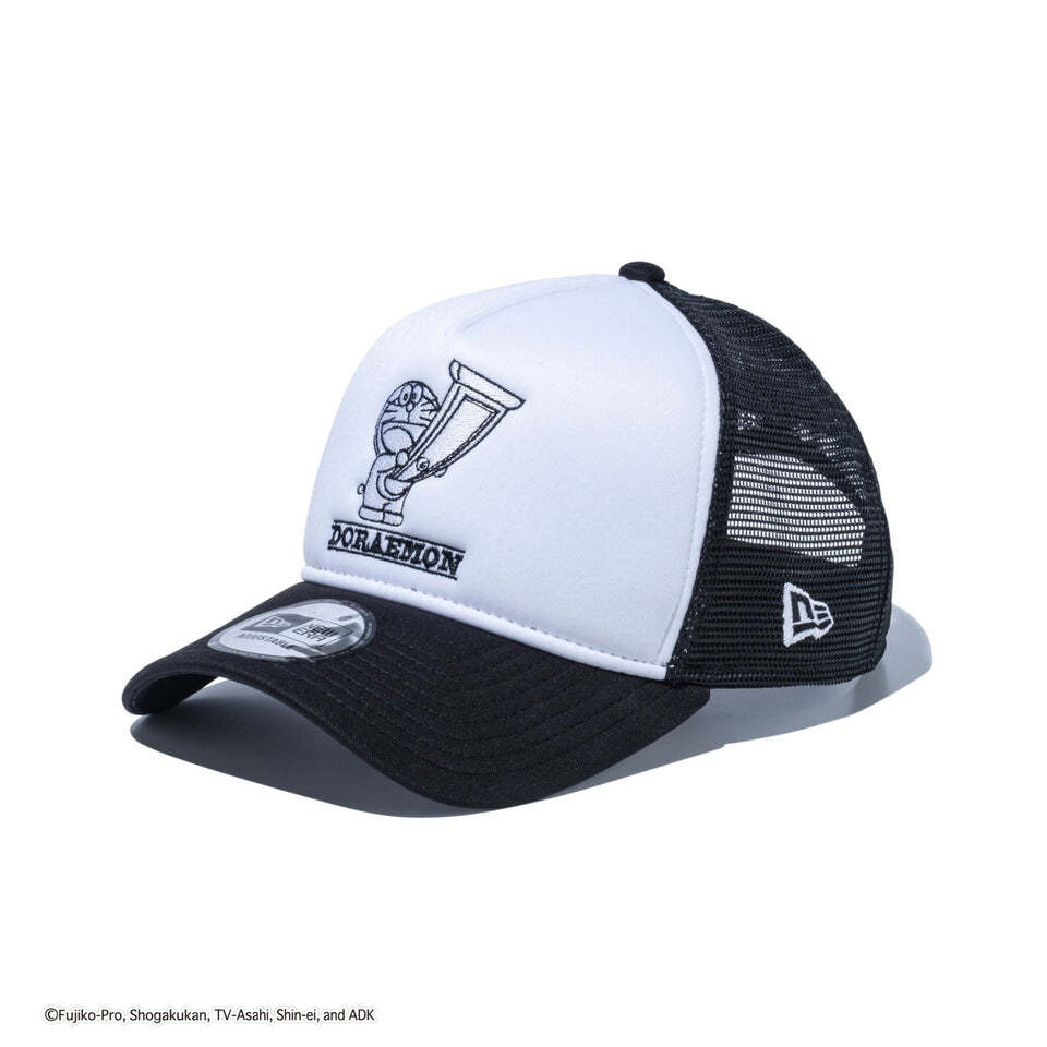 New Era Doraemon Cap 9FORTY A-Frame Trucker Drawing White/Black 56.8 - 60.6cm