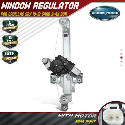 Window Regulator with Motor for Cadillac SRX 10-12 Saab 9-4X 2011 SUV Rear Right