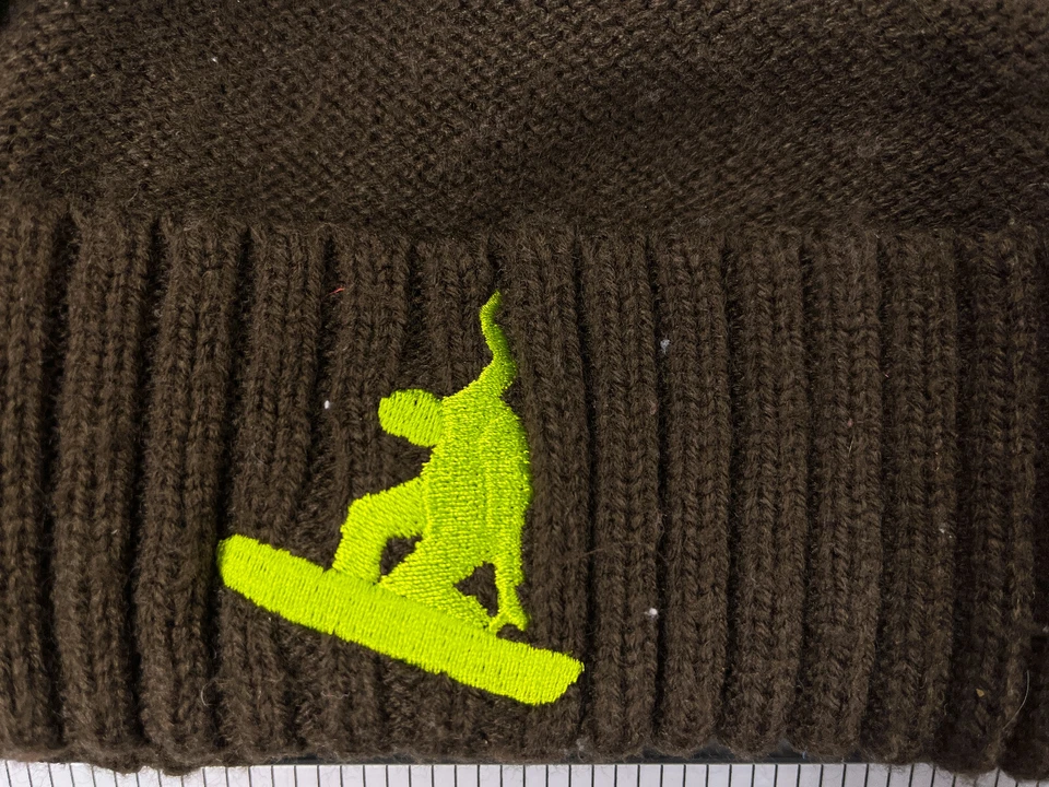 Gorro de piel de tortuga toque juvenil 2-7 talla única marrón tejido acrílico esquí snowboard Foto 2 de 4