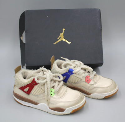 Nike Air Jordan 4 Retro PS ''Where the Wild Things Are'' Kids Size 13C Beige Fuzzy