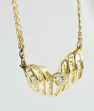 GG Certified 14K Yellow Gold 1.0ctw Diamond Fancy Link 16.5" Chain Necklace 8.7g