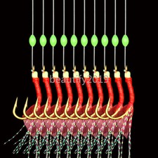 10Pack Sabiki Rigs Saltwater Fishing Lures Luminous Bait Mackerel Pesca Tackle