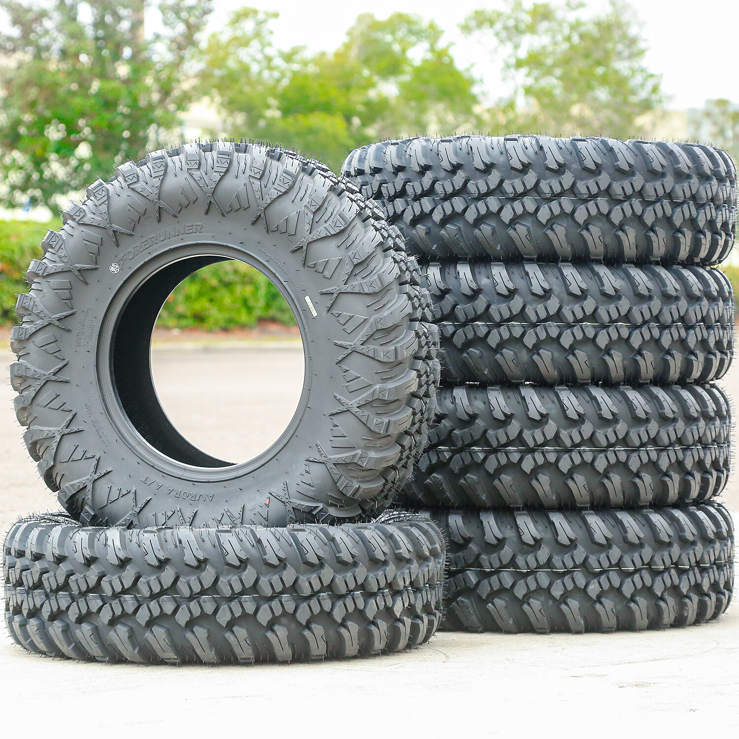 4 Tires 25x10.00R12 25x10R12 67J Load 8 Ply Forerunner Aurora A/T AT ...