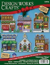 Design Works - PLASTIC CANVAS - CHRISTMAS TOWN - MAKES 6 ORNAMENTS