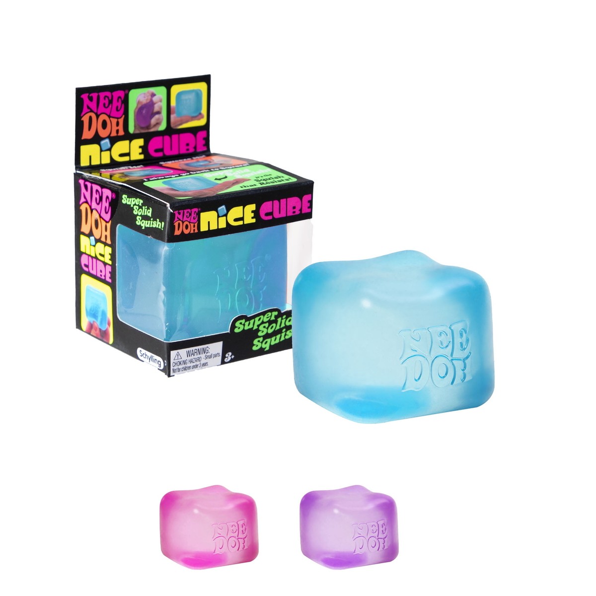 NeeDoh Nice Cube Sensory Toy - Squishy Stress Reliever, Colors May