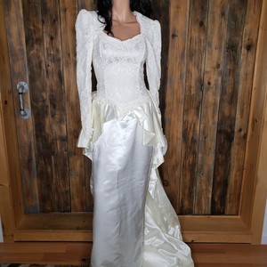 Jessica McClintock Bridal Ivory Lace Satin Vintage Wedding ...
