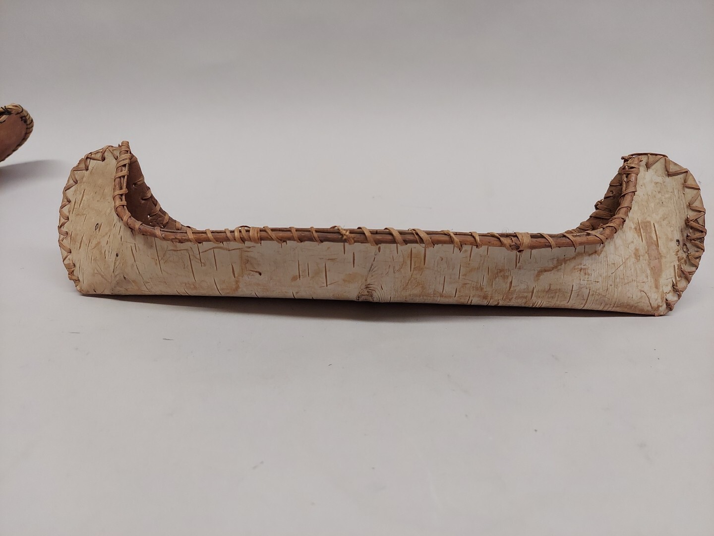 Vintage Birch Bark Canoes. Pair 11 5" & 9.5" Long eBay