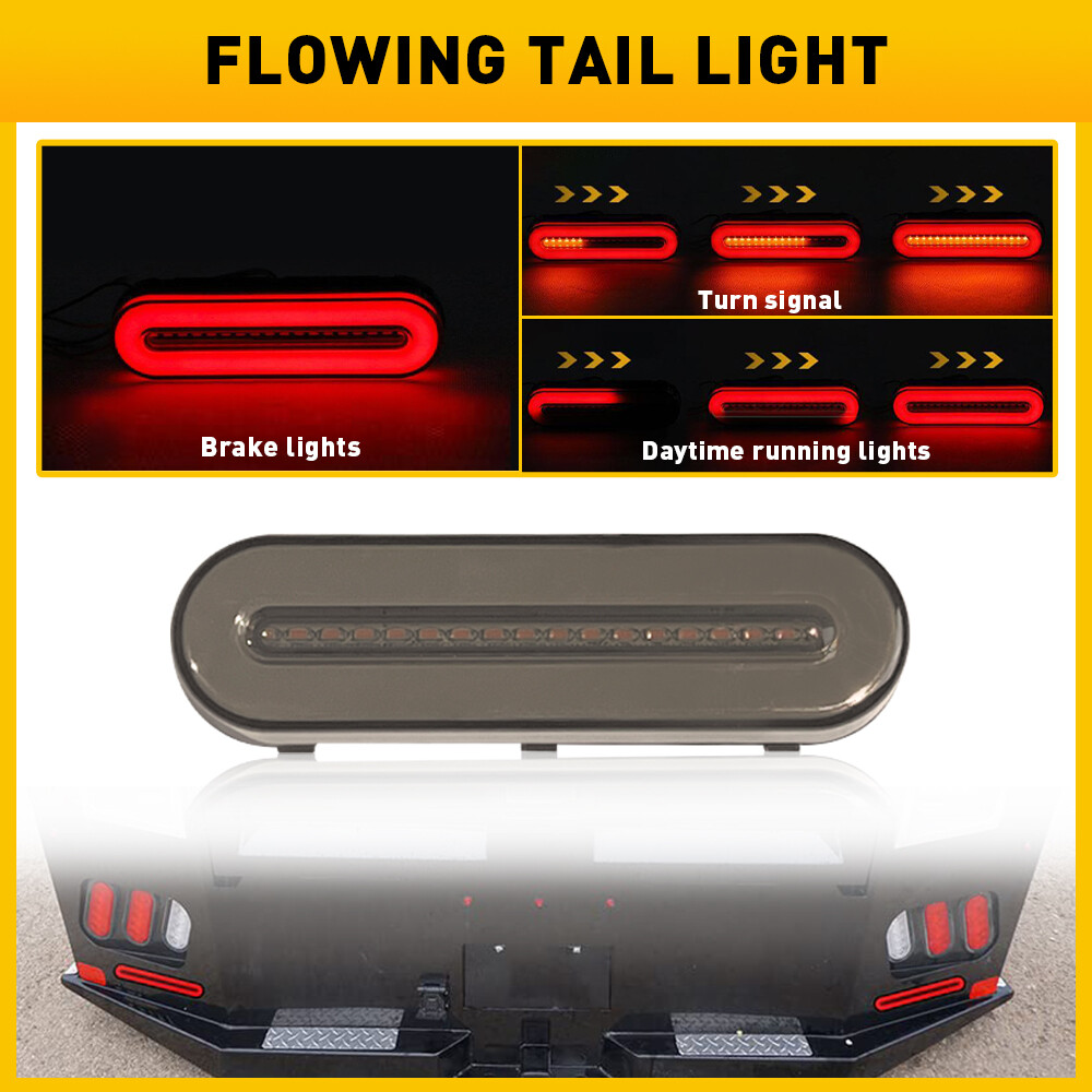 Motorcycle LED Tail Light Bar Running Brake Stop Turn Signal Flowing ATV UTV USA