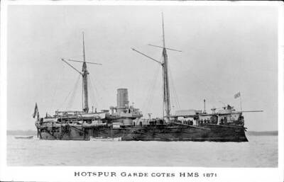British Royal Navy Coastal Battleship HMS Hotspur SHIPPING NAVAL OLD PHOTO