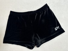 GK Elite SHORTS Leotard BLACK Velvet Velour Gymnastics MINI Bar Cheer Dance AM