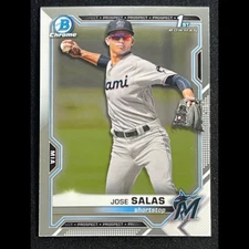 2021 1st Bowman Chrome Jose Salas Marlins Prospect #BCP-118 Centered Mint