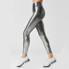 Women's Shiny Metallic Faux Leather Leggings High Waisted Stretchy Skinny Pants