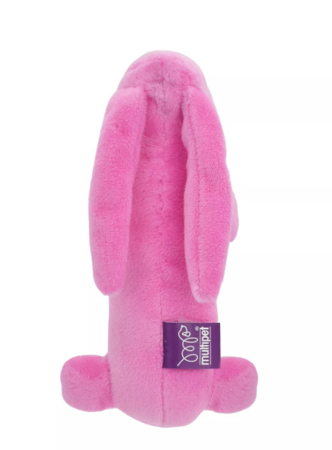 Multipet 6" BOBO Easter Bunny Plush Pink Easter Egg Squeaker Dog Toy- 1 Each
