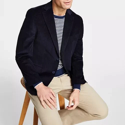 Cappotto sportivo Michael Kors uomo vestibilità classica elasticizzato velluto a coste tinta unita prezzo al pubblico consigliato $295