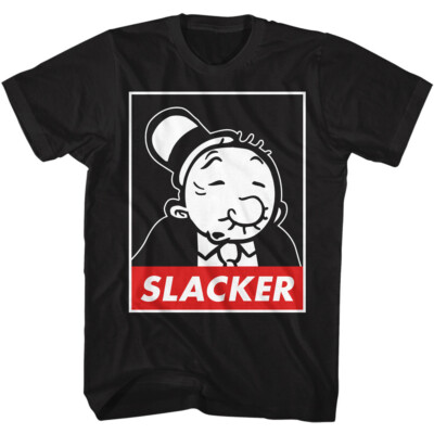 Popeye The Sailor T-Shirt Wimpy The Slacker Licensed New  Black Cotton SM - 5XL