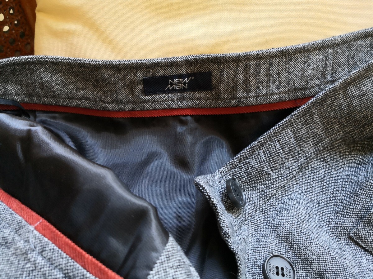 Jupe NEW MAN En Tweed Gris - Taille 38, Boutonnée, Longueur Genou, Occasion Bon état