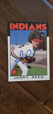 1986 TOPPS SIGNED AUTO CARD JERRY REED INDIANS PHILLIES MARINERS RED SOX # 172