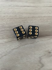 2X Black Gold Dice Valve Stem Cap Car Truck Bike Motorcycle Bicycle BMX