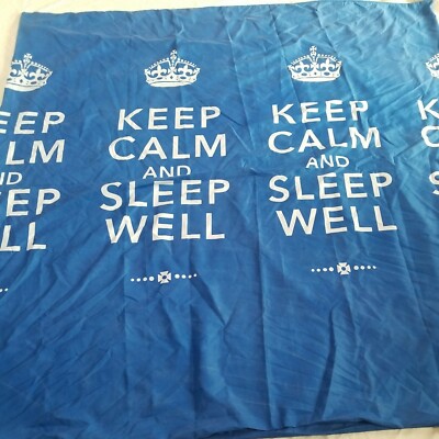 Keep Calm And Sleep Well Bettwäsche Set Blau Doppelläufer Kissenbezüge Bettdecke