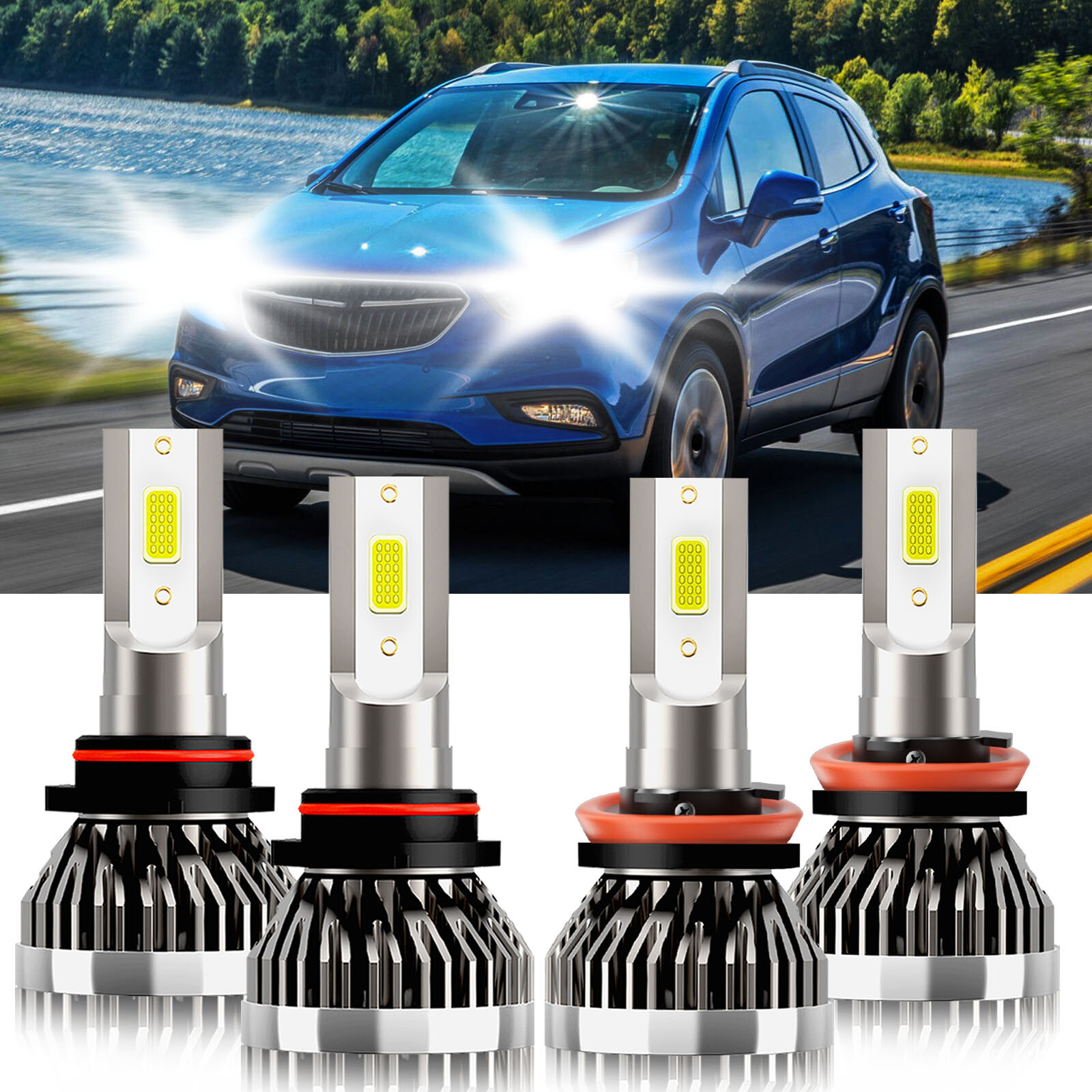 For Buick Encore 2013-2021 LED Headlight Car Bulbs 9005 H11 Super Bright 6000K