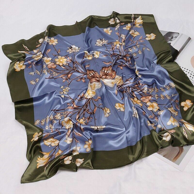 FEOYA 4 Sciarpe In Seta Quadrate 90x90 Cm: Foulard Multiuso In Raso Leggero Per Capelli, Collo O Borsa - Pacco Da 4 Colori
