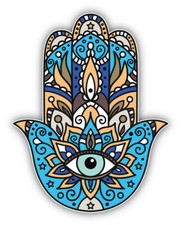 Hamsa Hand Of Fatima Blue Vinyl Sticker Decal