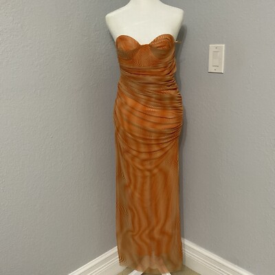 open lace back dress IZA ORANGE RUCHED MAXI MESH DRESS – OFUURE