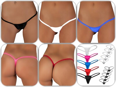 5 x String Mini Tanga Micro Strings Wäsche-Set Damen Dessous GoGo Pink weiß 