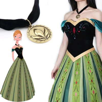 Frozen Anna Princess Dress Anna Princess Embroidered Dress Animation  Cosplay | eBay