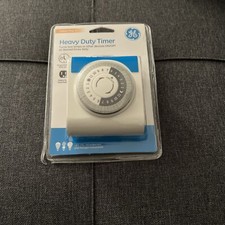 GE 24-Hour Heavy Duty Indoor Plug-in Mechanical Timer, 2 Grounded Outlets, 30...