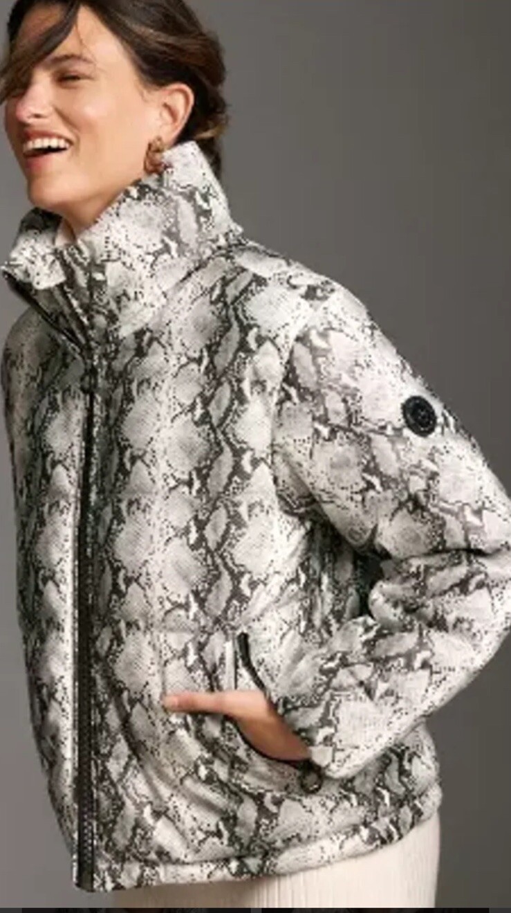 Noize Womens Jozy White Python Puffer Winter Coat… - image 2