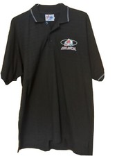 Colorado Avalanche Embroidered Logo Vintage Majestic Black Polo Shirt Size Large