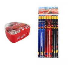 New Disney Pixar Cars Lightning McQueen Pencils  Sharpener School Supplies Set