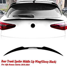 Car Gloss Black Rear Spoiler Lip Middle Wing For Alfa Romeo Stelvio 18-24 19 20