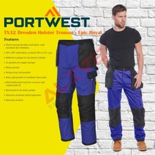 Portwest TX32 Dresden Holster Trouser Stylish Hard Wearing Pants - Epic Royal