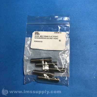 McMaster-Carr 92605A153 Pack of 5 Flat-Tip Set Screw 8884