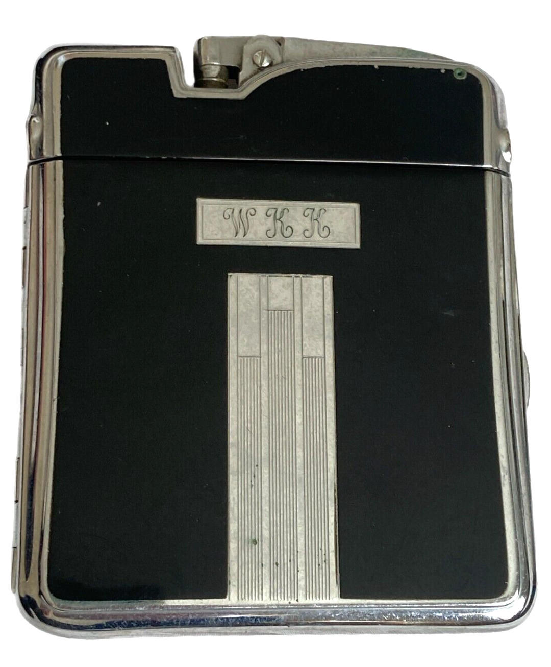 Cigarette Case Combo Black Enamel Art Deco Box