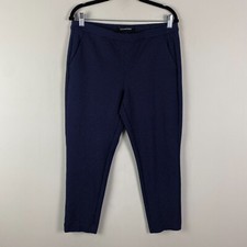 Liverpool Pants Tapered Pull On Ankle Pants Navy Pin Dot Size 10/30 26" Inseam