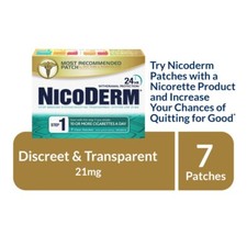 NicoDerm 7-Piece Step 1 Clear Nicotine Patch 12 Boxes 